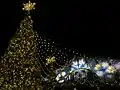 50-Foot Tall Christmas Tree with Das Festhaus in the Background.