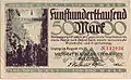 500,000 marks, Leipzig, 1923