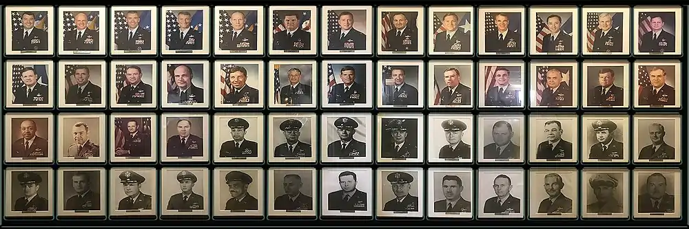 The Wall of Mustang 1s – Former Commanders of the 51st Fighter Wing, located in the wing headquarters at Osan Air Base, Republic of Korea.