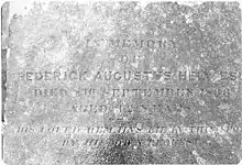 Inscription on the grave of Frederick Augustus Hely