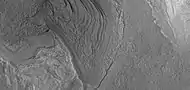 Close view of layers in mound, as seen by HiRISE under HiWish program