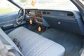 1974 Mercury Monterey interior (front seat)