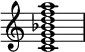  {
\override Score.TimeSignature #'stencil = ##f
\relative c' { 
  \clef treble \time 4/4
  <c e g bes d f a>1
} }
