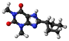 Ball-and-stick model of the 8-CPT molecule