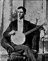 Portrait of A. A. Farland from Menuet A L'antique sheet Banjo, 1895. S.S. Stewart banjo.