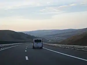 A10 motorway and the hills of Transilvania