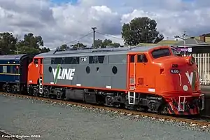 V/Line MK1 Livery A66 at Bendigo Station - July 2022