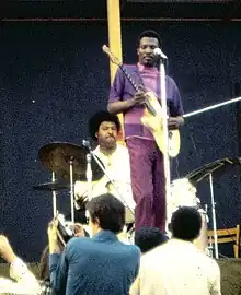 Magic Sam at the 1969 Ann Arbor Blues Festival. Photo by Jeff Titon.
