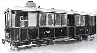 The first steam railcar built by Ganz and de Dion-Bouton