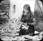 Hopi Basket Weaver c. 1900, photo by Henry Peabody