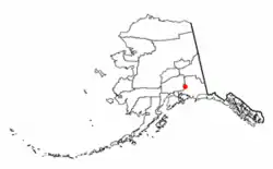 Location of Mendeltna, Alaska