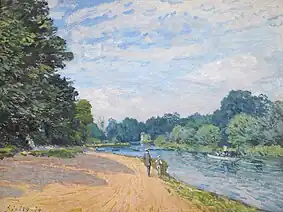 Alfred Sisley, The Thames with Hampton Church, 1874