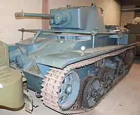 The surviving L-10 (strv m/31) in Swedish Tank Museum Arsenalens storage unit.