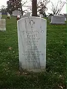 Davis's gravestone at Arlington National Cemetery