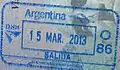 Argentina: Exit stamp (no longer issued)