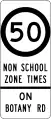 (G9-375) Speed Limit during Non-School Zone times (Used in New South Wales)