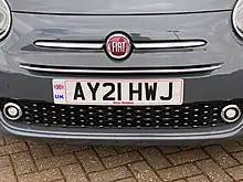 An example of a number plate with the new UK identifying badge