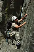 Conducting training at Castle Rock near Leavenworth, Washington to maintain basic mountaineering skills.