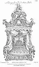 Design for a State Bed by Thomas Chippendale (1753–1754)