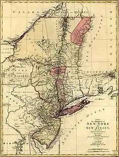 Map of the Provinces of New York and New Jersey, with a part of Pennsylvania and the Province of Quebec, 1777