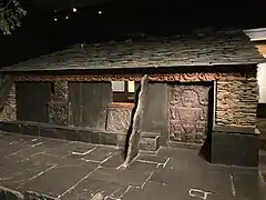 An imitation slate house of the Paiwan people at the National Museum of Natural Science