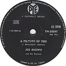 The label of the 1962 vinyl pressing of "A Picture of You"