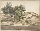 A. Schelfhout, A Wooded Landscape Near Beekhuizen, undated; watercolor over black chalk, on paper