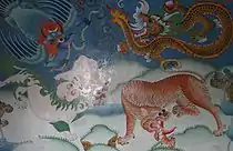 A mythical painting in Sanga Choeling Monastery