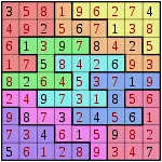The previous puzzle, solved with digits in the blank spaces.