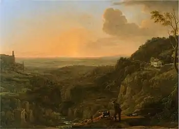 By Claude Gellée,A view of the Roman Campagna from Tivoli