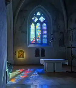 Interior of the restored abbey church of Notre Dame de la Fille-Dieu