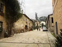 The main street of the hamlet below the abbey