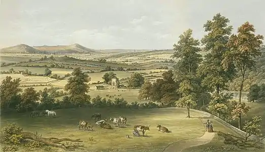 Dale Abbey by Picken after William Ibbitt, 1857.