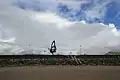 Aberavon Beach view  seafront from beach, with Kitetrail sculpture in view