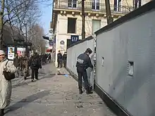 Image 3The Place de la Sorbonne in Paris is closed by police during the 2006 labour protests in France.