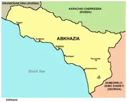 Image 6Map of modern Abkhazia (from History of Abkhazia)