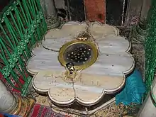 In the section of the cave which is a mosque, this grate allows visitors to look down into a shaft measuring 40 feet (12 metres), which leads to the ground level of the cave where Abraham and Sarah are buried