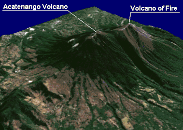 3D view of the volcano