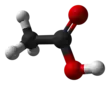 Ball and stick model of acetic acid