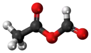 Ball-and-stick model of the acetic formic anhydride molecule