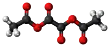 Ball-and-stick model of the acetic oxalic anhydride molecule