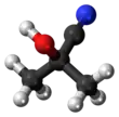 Ball and stick model of acetone cyanohydrin