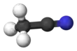 Ball and stick model of acetonitrile