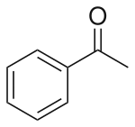 Skeletal formula of the acetophenone molecule
