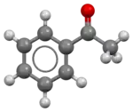 Ball-and-stick model of the acetophenone molecule