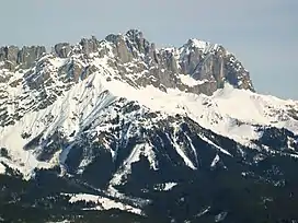 Maukspitze (right) and Ackerlspitze (centre), seen from Hartkaiser (southwest)