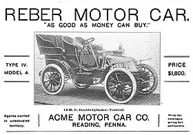 1903 Reber Type IV advertisement