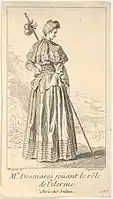 Louis Desplaces after Antoine Watteau, Mlle Desmares joüant le rôle de Pelerine, 1710s, etching, Metropolitan Museum of Art, New York City