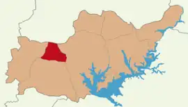 Map showing Tut District in Adıyaman Province