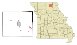 Location within Adair County (left) and Missouri (right)